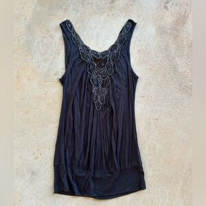 Lux Embroidered Top/ Mini Dress in Large